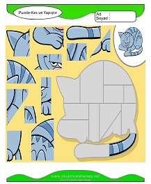 Puzzle Kes Yapıştır Çalışma Sayfaları